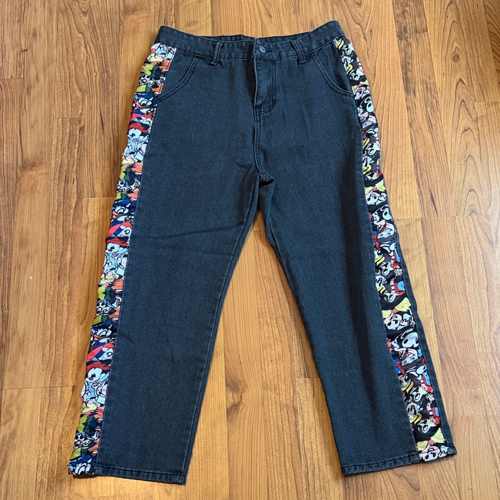 Women's Y2K Black Cartoon Print Jeans